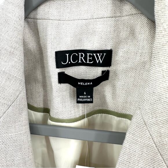 J Crew Helena Blazer in stretch linen flax ivory Size 6 - Picture 2 of 7